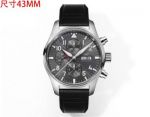 Best replica TW factory IWC pilot grey dial Swiss 7750 movement leather strap watch 